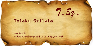 Teleky Szilvia névjegykártya